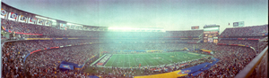 Super Bowl XXXII: Denver Broncos vs. Green Bay Packers, San Diego, California: panoramic photograph