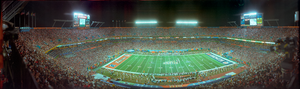Super Bowl XXXIII: Denver Broncos vs. Atlanta Falcons, Miami, Florida: panoramic photograph