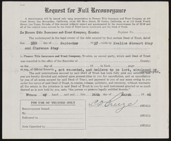 Evaline Stewart Stay estate legal documents and notes