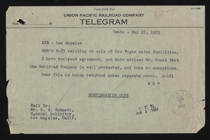 LVLWC - sale of water production facilities of UPRRC