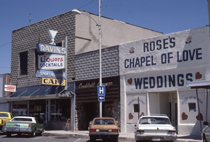 Davin's Bar Lounge flag mount and marquee signs, Elko, Nevada: photographic print
