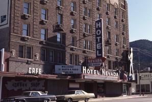 Nevada Club flag mount, marquee and lettering signs, Ely, Nevada: photographic print