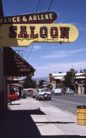 Vance and Arlene Saloon flag mounted wall sign, Austin, Nevada: photographic print