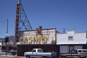 Hawthorne Casino lettering and roof moutned signs, Hawthorne, Nevada: photographic print