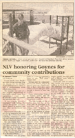 Newspaper clipping, NLV honoring Goynes for community contributions, Las Vegas Sun, June 19-21, 1998