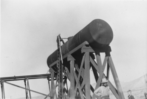 Water tank belonging to the Tonopah and Tidewater Railroad: photographic print