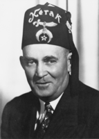Gordon Bettles wearing his Masons fez: photographic print