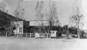 Front of a building in Warm Springs, Nevada: photographic print