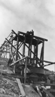 Construction of the mill at Josiah Irving Crowell's mine at Chloride Cliff, Nevada: photographic print
