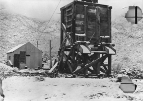 Surface structures at the Crowell fluorspar mine, located in the Care Mountains, Nevada: photographic print
