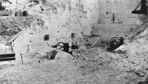 People in the Marble quarry in Carrara: photographic print