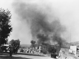 Looking north up Main Street at the Gold Ace fire, Nevada: photographic print