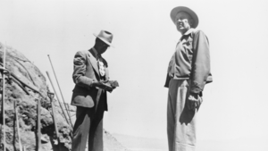 Nye County Sheriff Bill Thomas with Norman "Curly" Coombs: photographic print