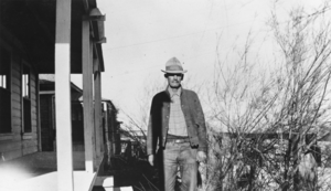 Orville Knighten Reed at his home in Hawes Canyon, Kawich Mountains, Nevada: photographic print