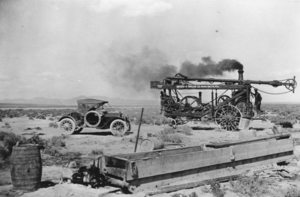 Steam-powered well-drilling machine owned by the United Cattle and Packing Company: photographic print