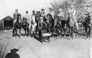 Preparing for the spring round-up at the United Cattle and Packing Company: photographic print