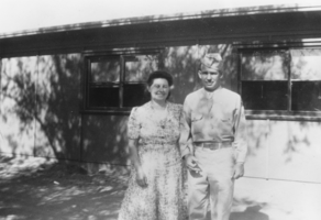 Sam Colvin and mother during World War II: photographic print