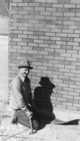 Gerald Miller Carver working on the northeast corner of the dance hall, Carver's Station, Nevada: photographic print