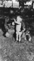 Gerald Miller Carver pictured with his oldest son Dick, Carver's Ranch, Nevada: photographic print