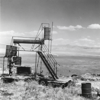 Pilot cyanide plant belonging to Robert "Bob" Wilson located at his mill site in Nevada: photographic print