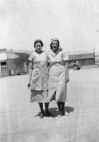 Vera and Irene "Rene" Rogers Berg Zaval (identified from left to right) at the Round Mountain boardinghouse: photographic print