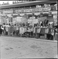 Set of photographs of Hubert Humphrey at Hughes airport