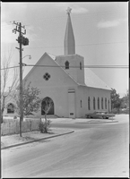 Set of photographs including Reverend Kemp's dedication, church, and Coleman B. Operators