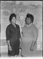 Set of photographs including Larry's Record Shop advertisement, Attorneys Robert Reid and White, and Mrs. Wilson at Madison