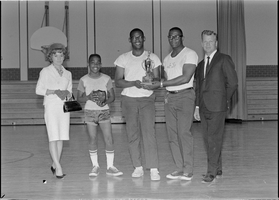 Set of photographs of basketball tournament winners at Doolittle