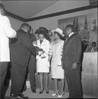 Set of photographs including KTOU and Powerhouse Church program, Matt Kelly's breakfast program, and Bob Mabry's baby christening