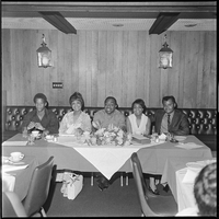 Set of photographs including Barbara Webb, Annie Calhoun, Joyce Grayson, birthday party for Jimmy Gay, Leon Smith, and Mother Porter