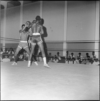 Set of photographs of a boxing match at Doolittle