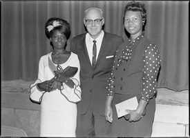 Set of photographs including Cub Scout pack, Wax Museum El Ranch End., adult MDTA class at Rancho, and graduation day: image 001