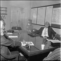 Set of photographs including Mr. Bett's visit to Las Vegas, Jo Mackey's Negro History program, and Earl Swift's barber shop: image 001