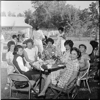 Set of photographs including beauticians licenses headshots, Mrs. Demartre Gladys & Jollyette's bridge club, and Lloyd's Bait House: image 001
