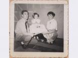 Photograph of George Levine with his family, approximately 1955
