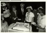 Photograph of Super Sunday event with  Myrna Williams (second from left), 1982
