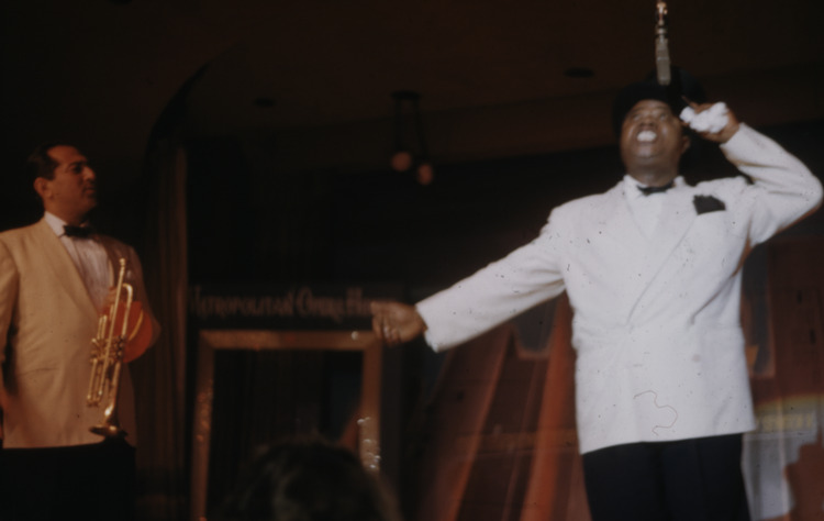 Publicity and performance photographs of Louis Armstrong, 1953-1968