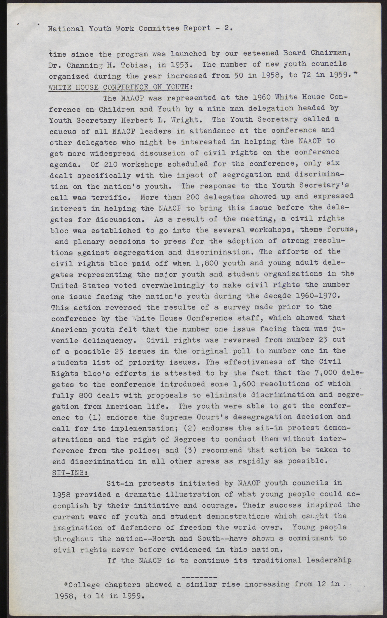 Report of the National Youth Work Committee (3 pages), June 21-26, 1960, page 2