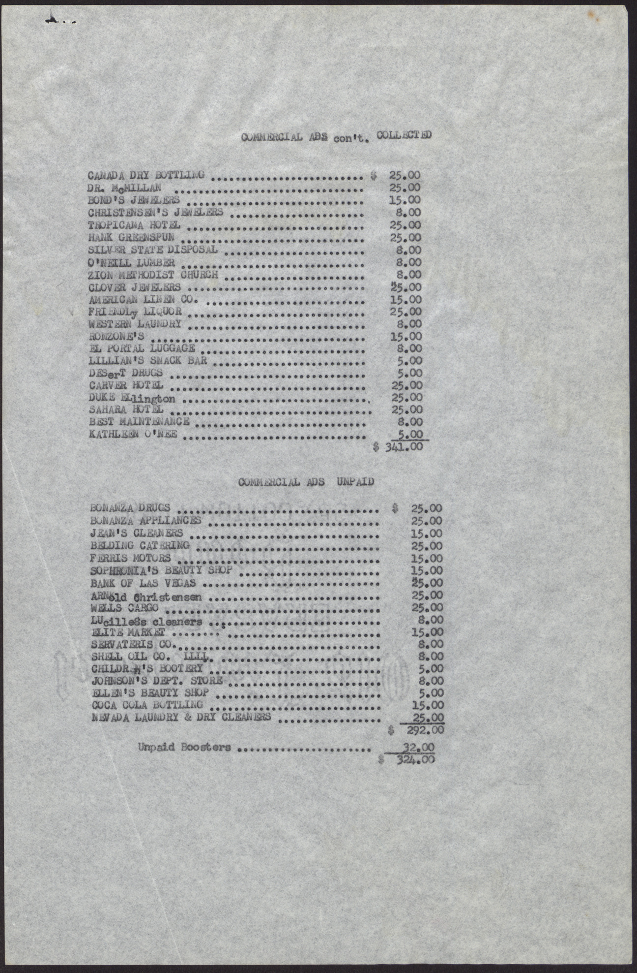 NAACP Report for Commercial Ads Collected, no date, page 2