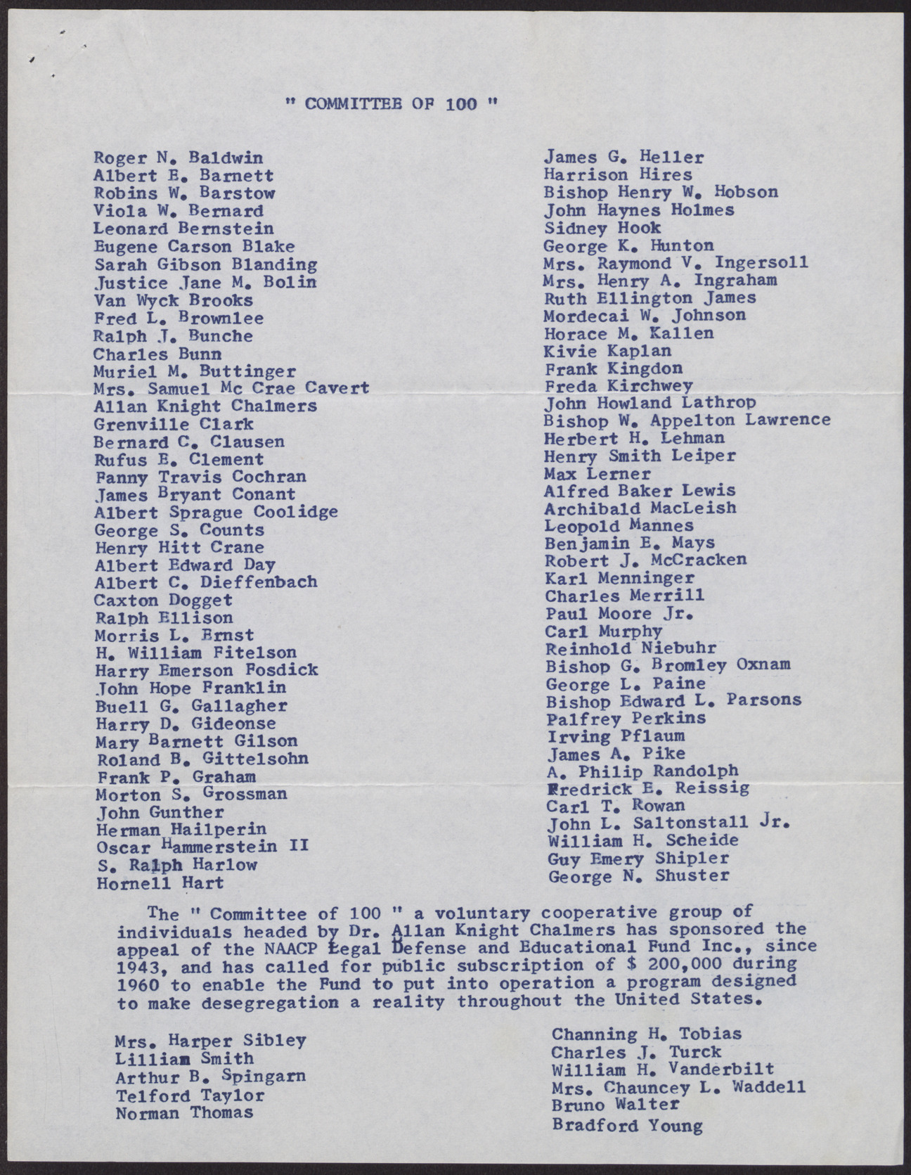 Memo and list of NAACP officers and board directors to Donald Clark from Maggie (3 pages), [1961?], page 3