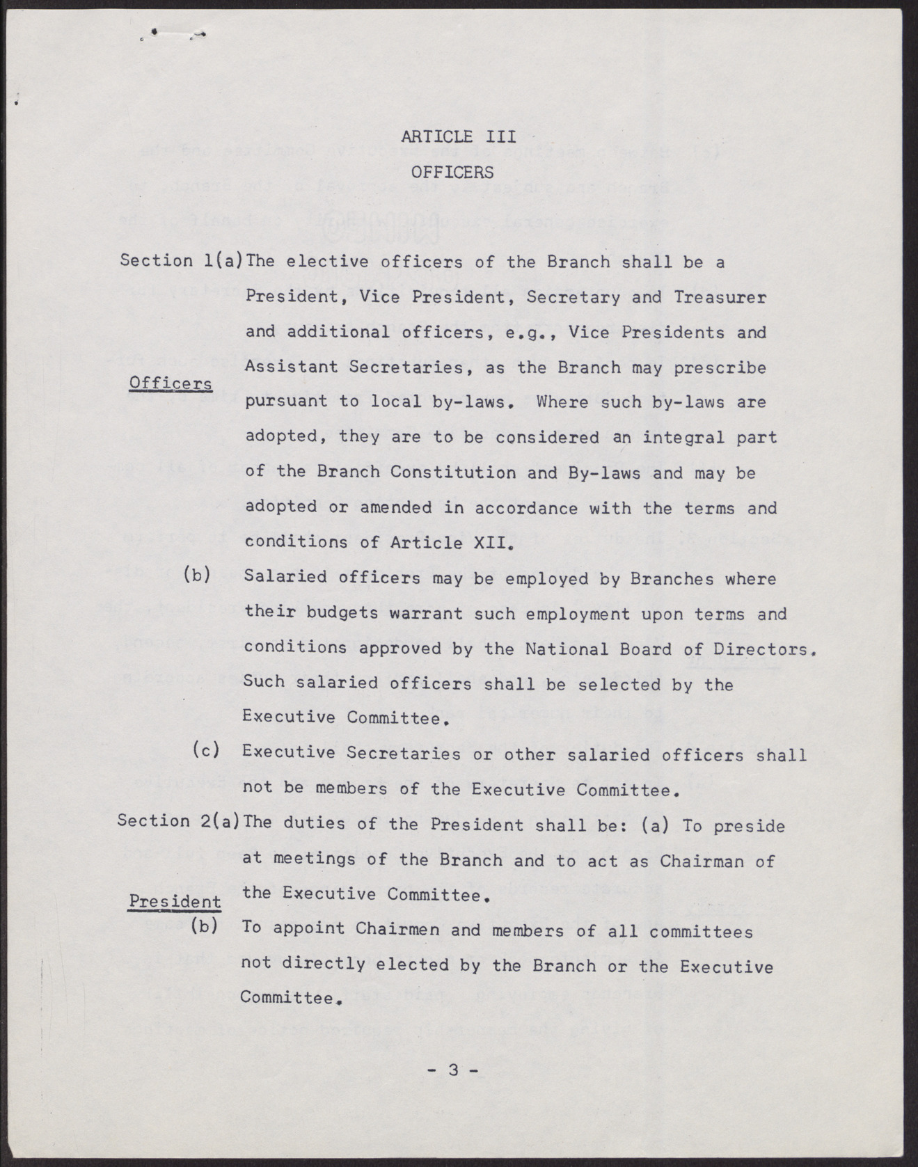 Amended Constitution and By-laws for branches of the NAACP (36 pages), no date, page 3