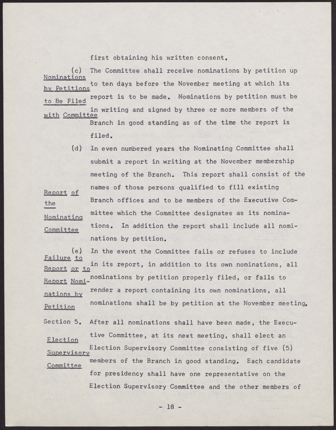 Amended Constitution and By-laws for branches of the NAACP (36 pages), no date, page 18