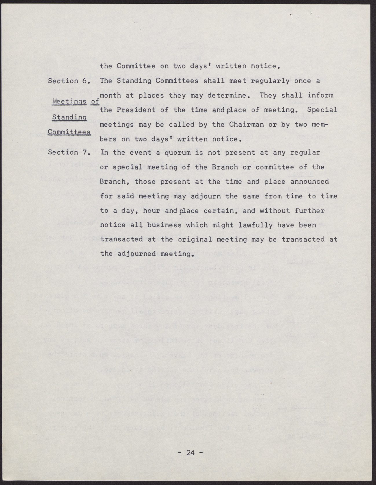 Amended Constitution and By-laws for branches of the NAACP (36 pages), no date, page 24