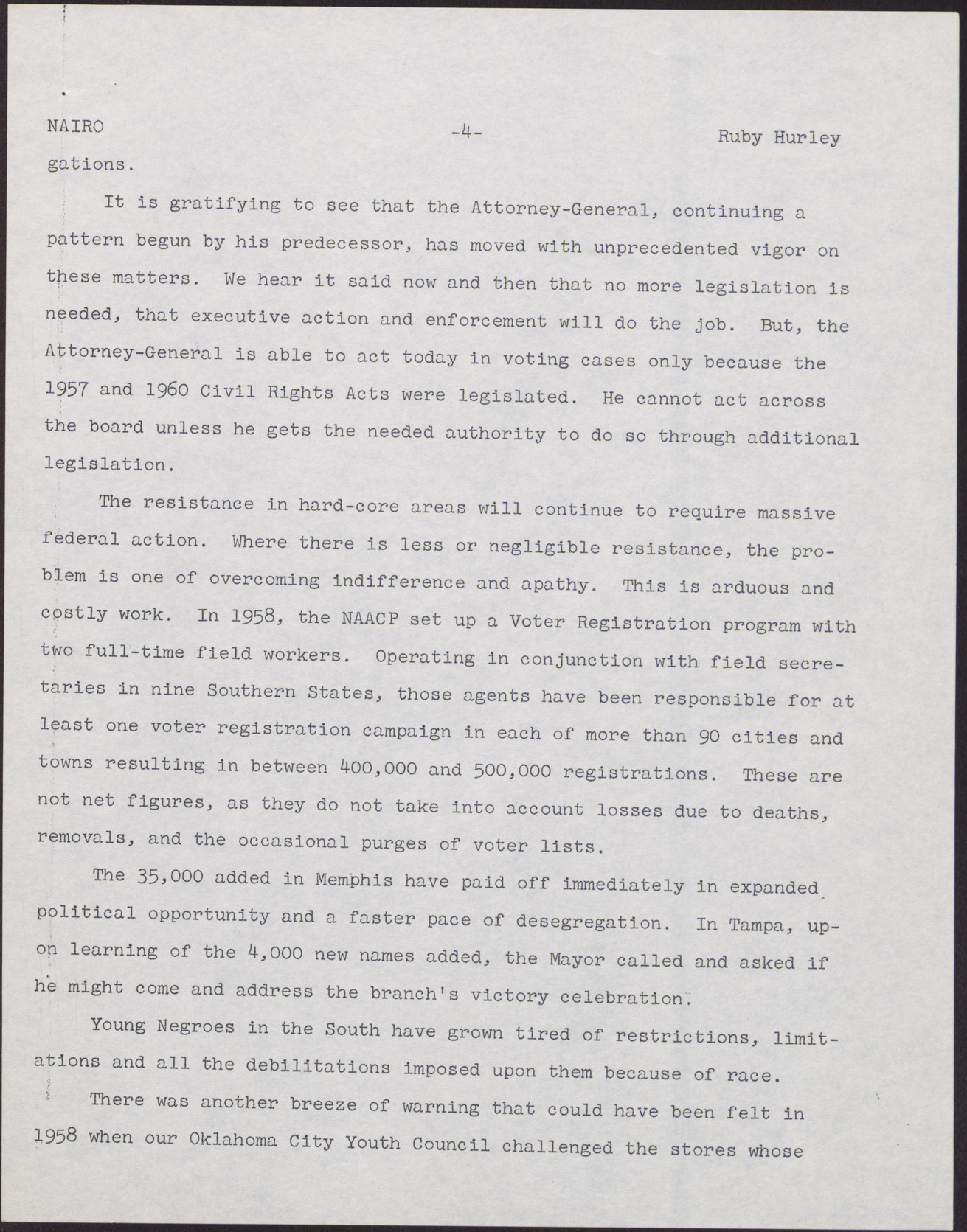 Paper for NAIRO Conference (7 pages), November 10, 1961, page 4