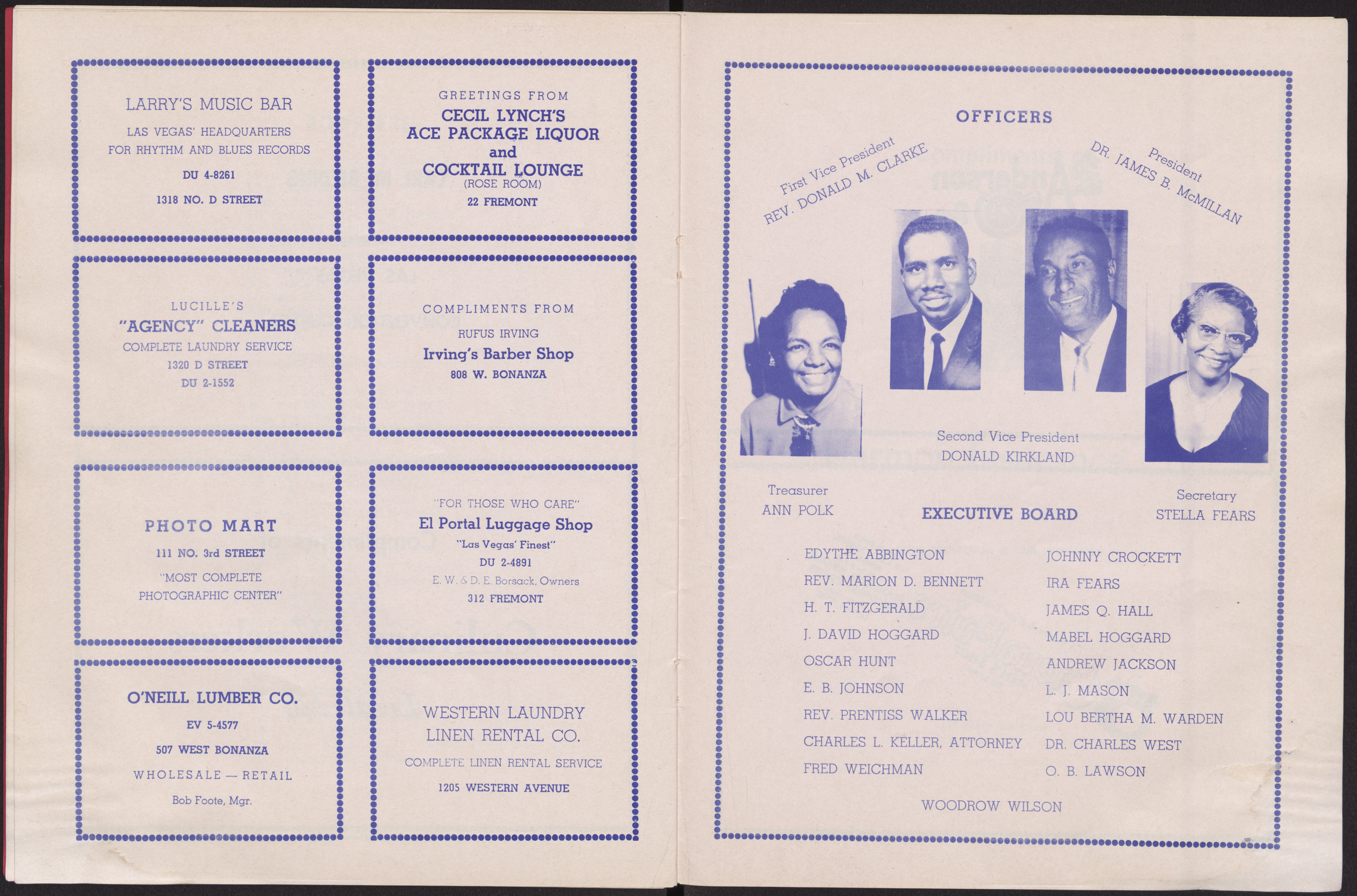 Program for the Freedom Banquet honoring Helen Lamb Crozier (36 pages), Friday February 24, 1961, page 28-29