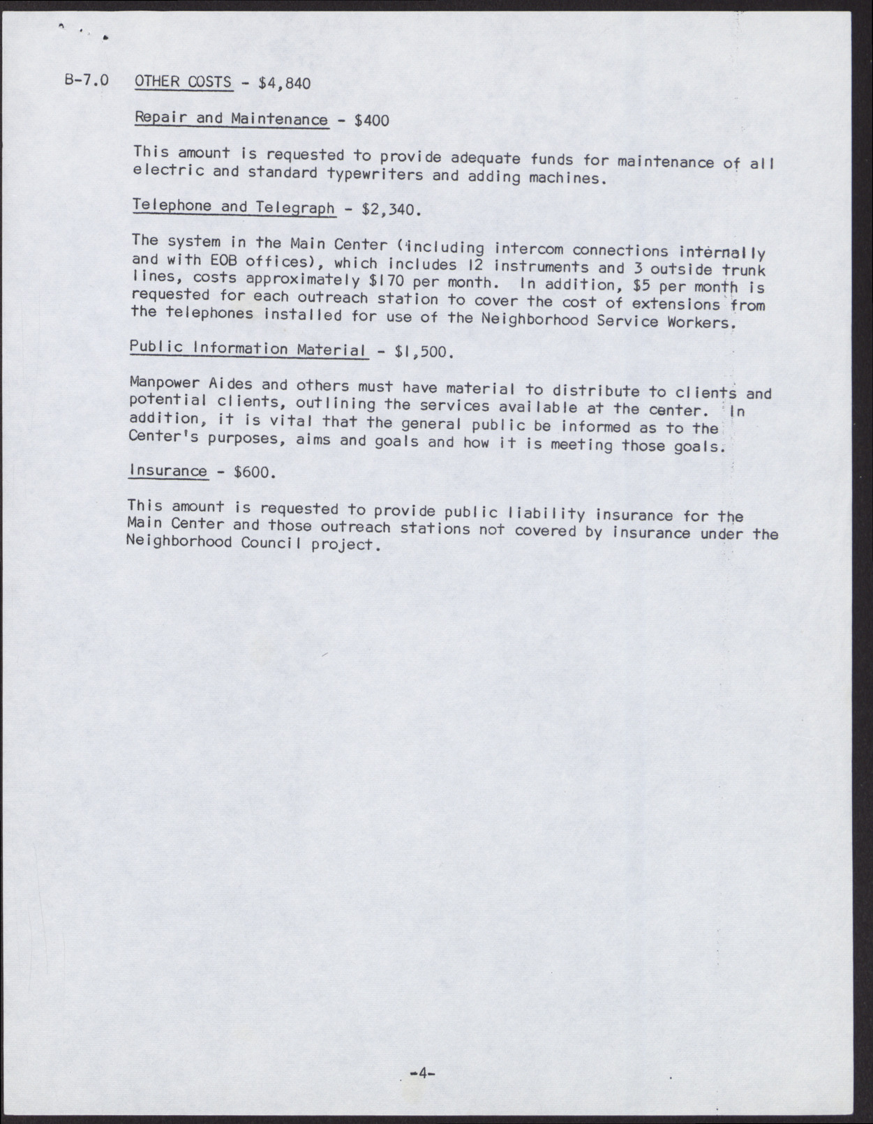 Manpower Development Center Project Budget for Component Project (6 pages), no date, page 6