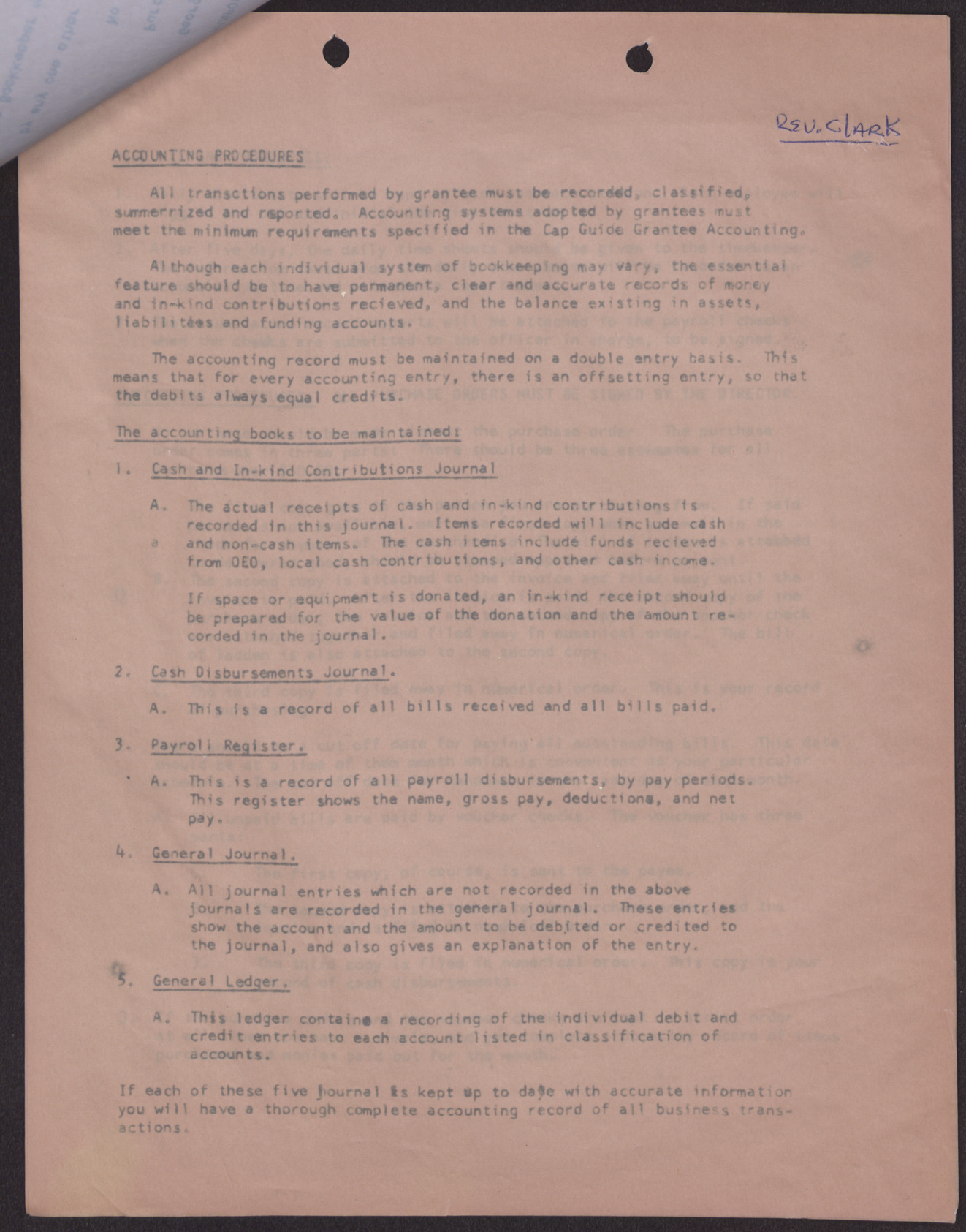 Financial guidelines approved by George Gant (4 pages), no date, page 2