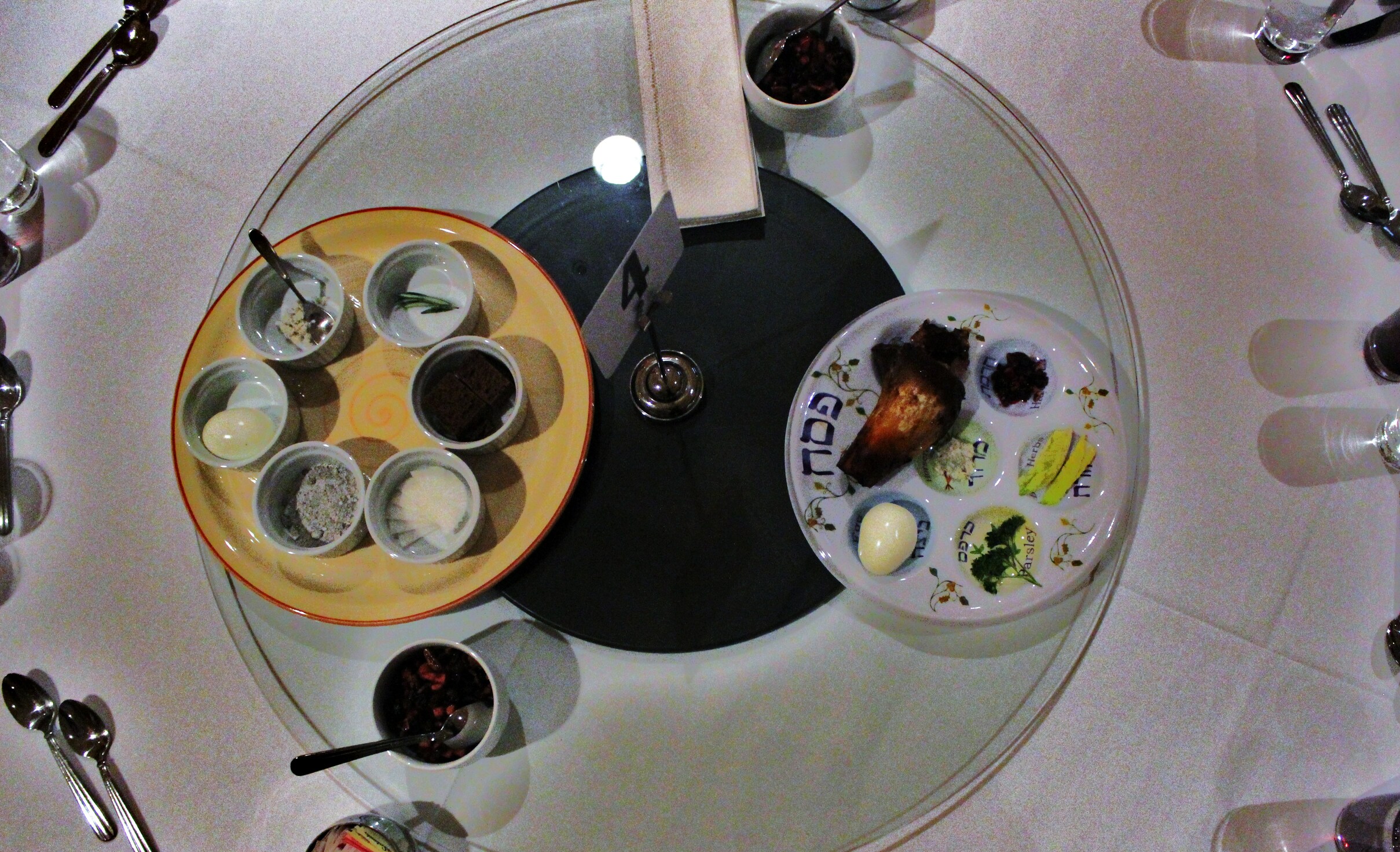 Seder plates: Passover and Shoah (photo by Jordan Kyle Hoffman)