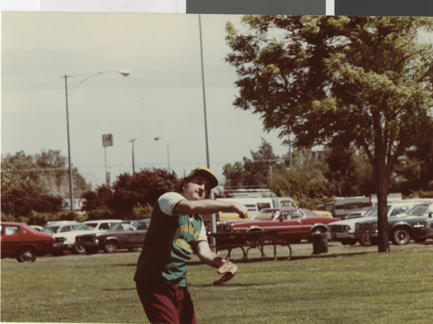 Photograph of Ron Lurie wearing a baseball glove